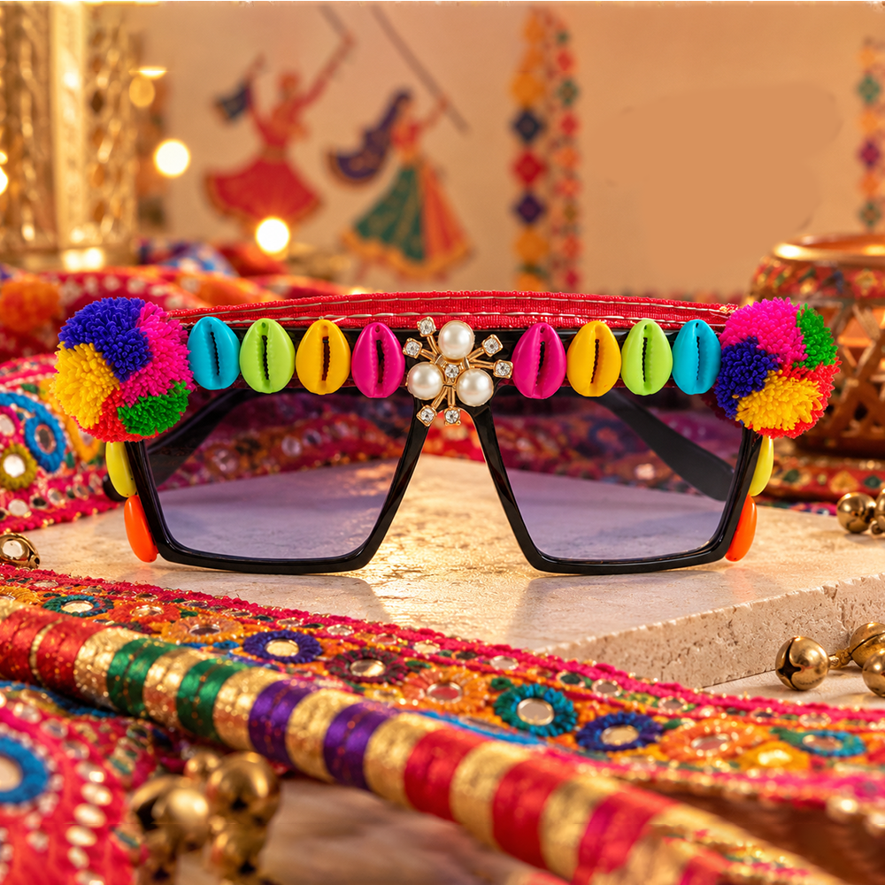 The99Jewel Navratri Special Handmade Sunglasses for Women & Girls Stylish Garba Night Accessory