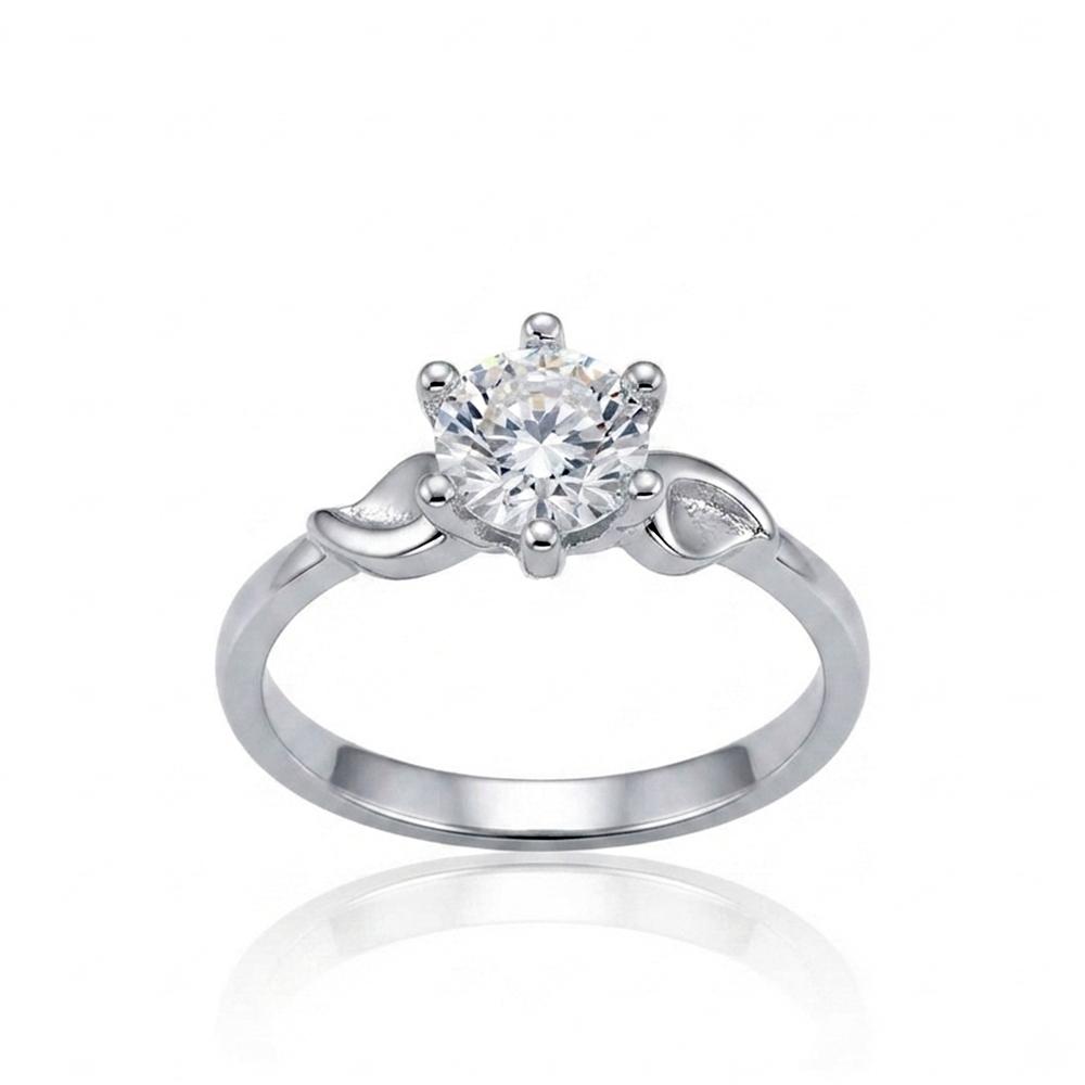 The99Jewel Silver Plated CZ Solitaire Adjustable Ring with Box