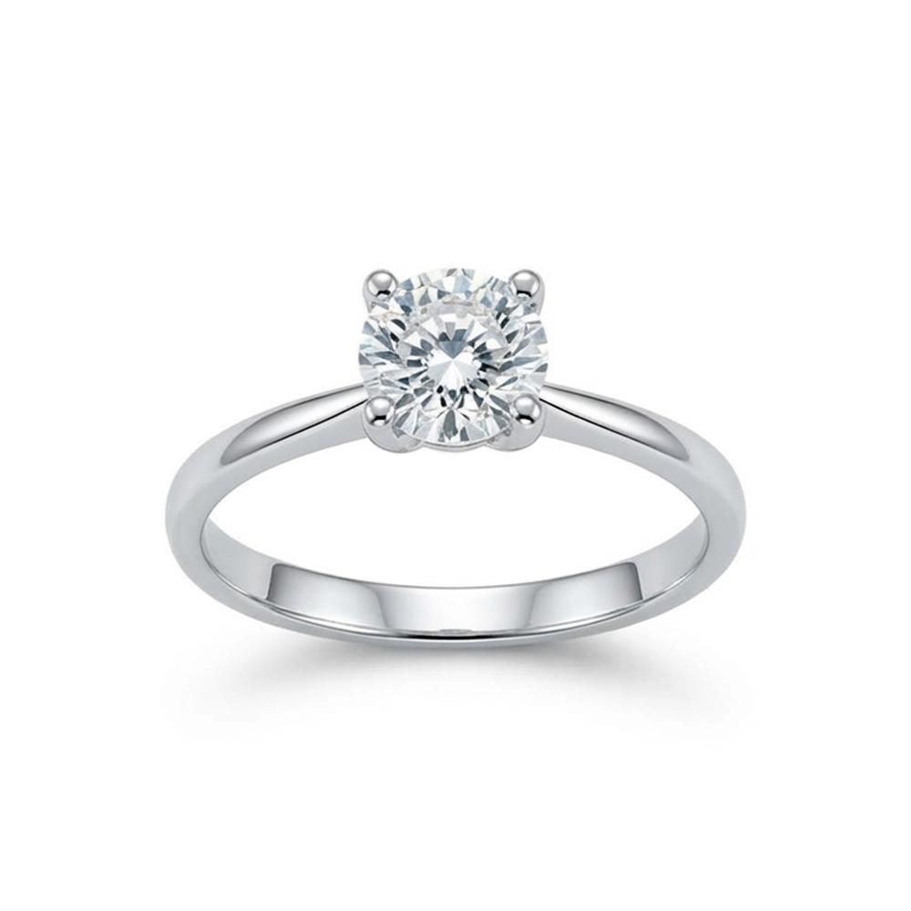 The99Jewel Silver Plated CZ Solitaire Adjustable Ring with Box
