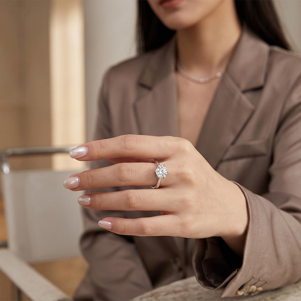 The99Jewel Silver Plated CZ Solitaire Adjustable Ring with Box