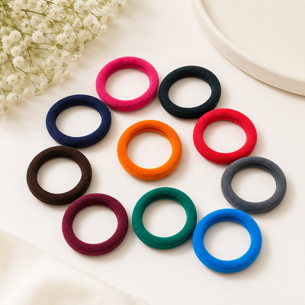 The99Jewel Set of 10 Soft Multicolor Hair Rubber Bands for Girls And Kids