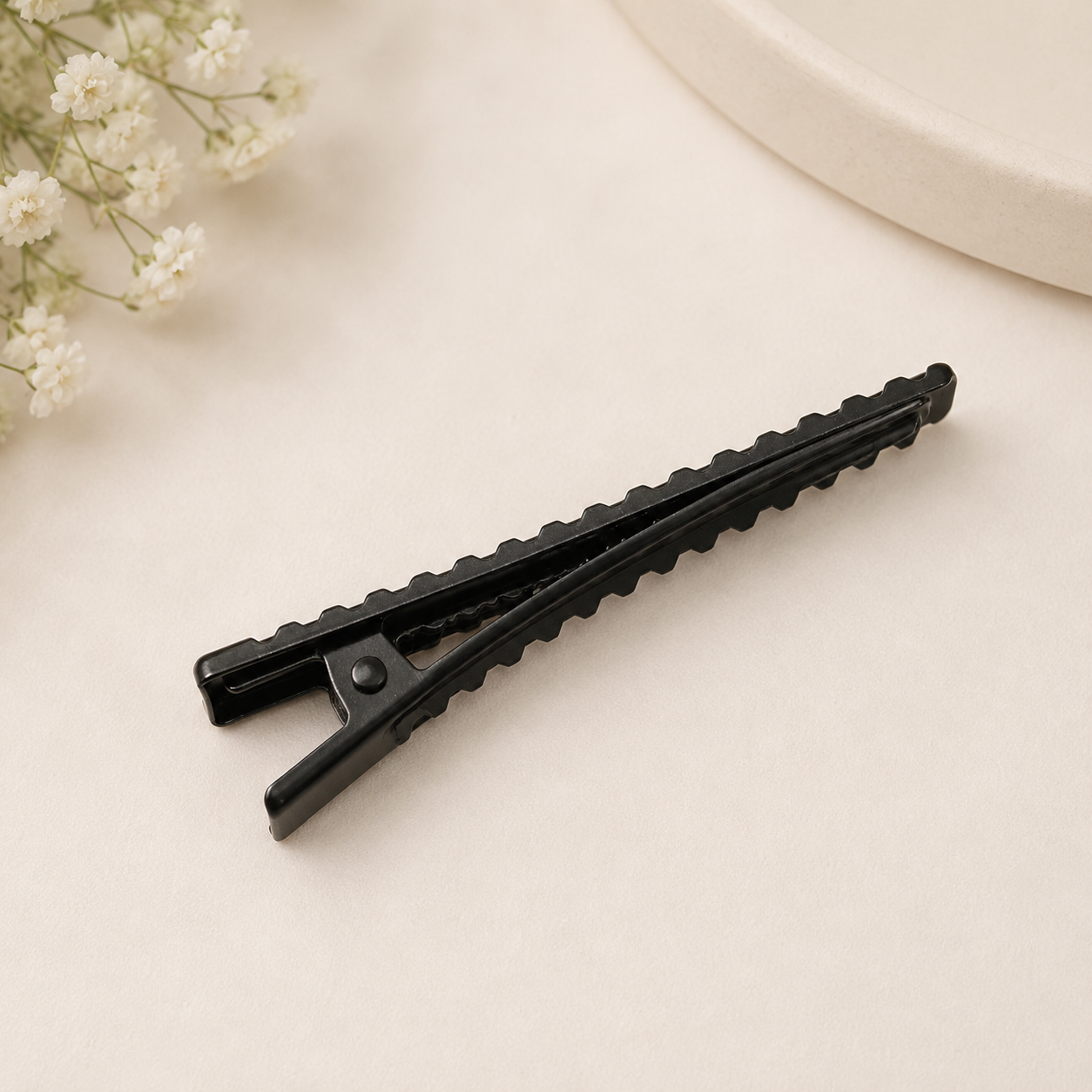 The99Jewel Set of 4 Black Matte Crystal Hair Clips for Women & Girls | Stylish Snap Hair Pins