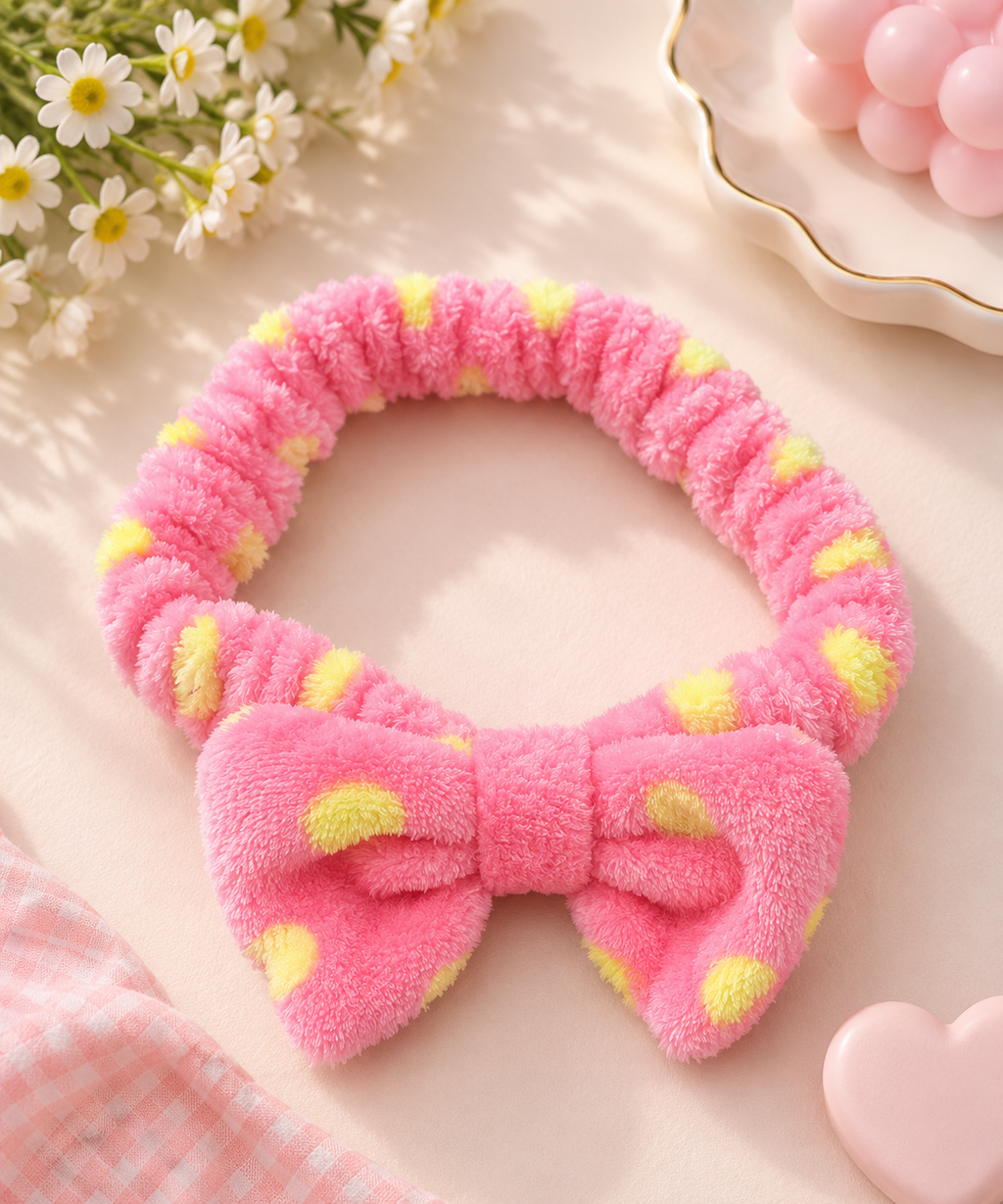 The99Jewel Cute Fuzzy Bow Soft & Stylish Hair Band For Girls