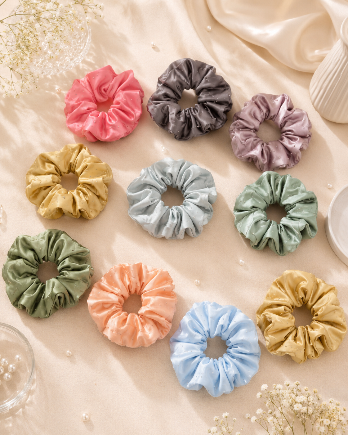 The99Jewel Pack of 10 Scrunchies Rubber Band