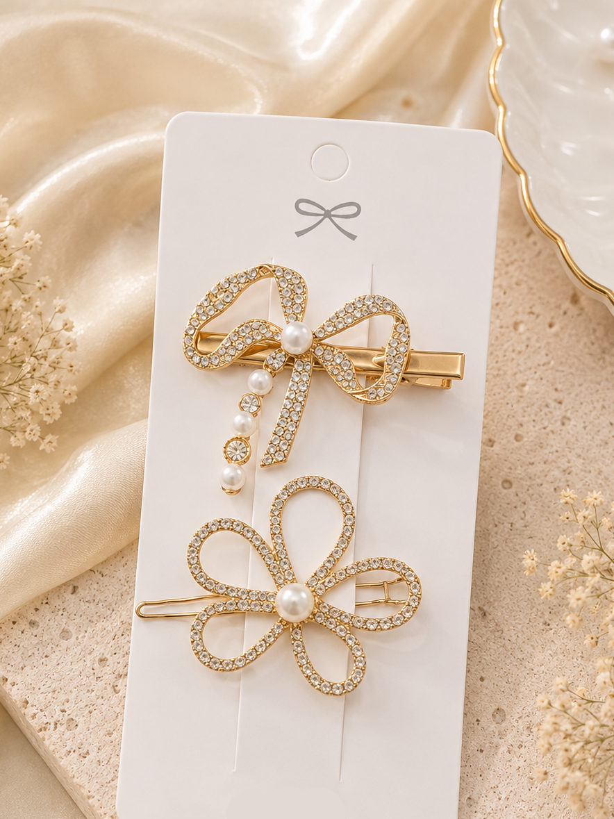 The99Jewel Elegant Austrian Stone Hair Clips For Women & Girls