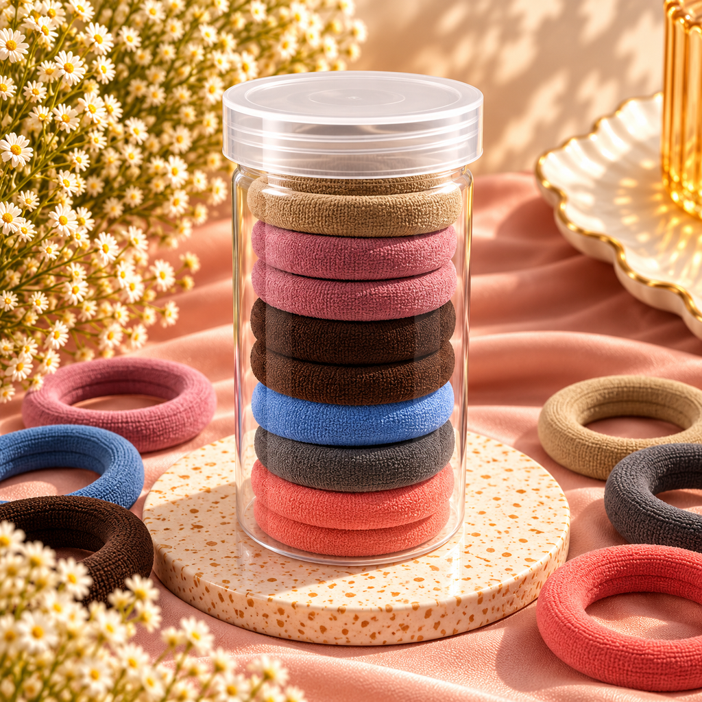 The99Jewel Set of 12 Soft Multicolor Hair Rubber Bands for Women & Girls