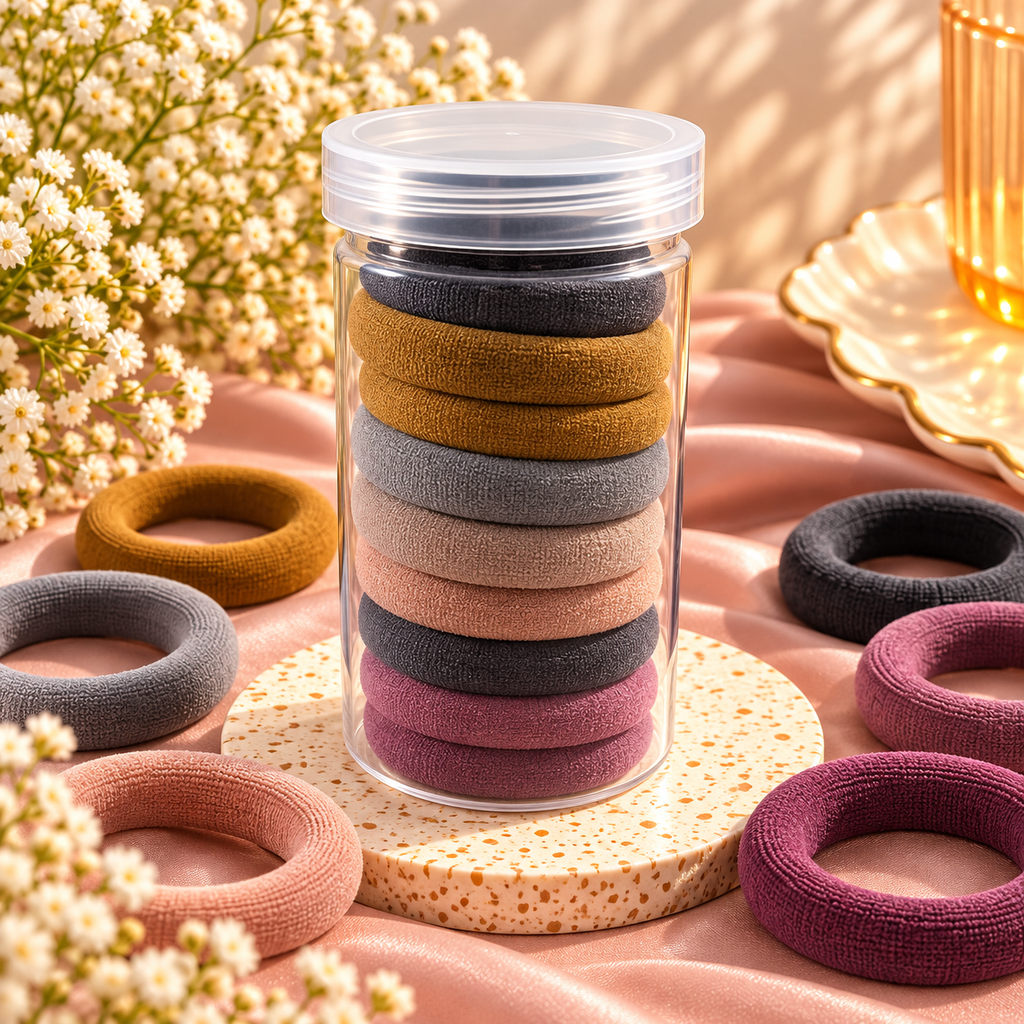 The99Jewel Set of 12 Soft Multicolor Hair Rubber Bands for Women & Girls