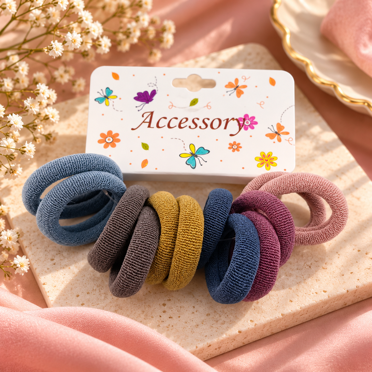 The99Jewel Cute Multicolor Small Hair Rubber Bands Set of 12 for Girls & Women