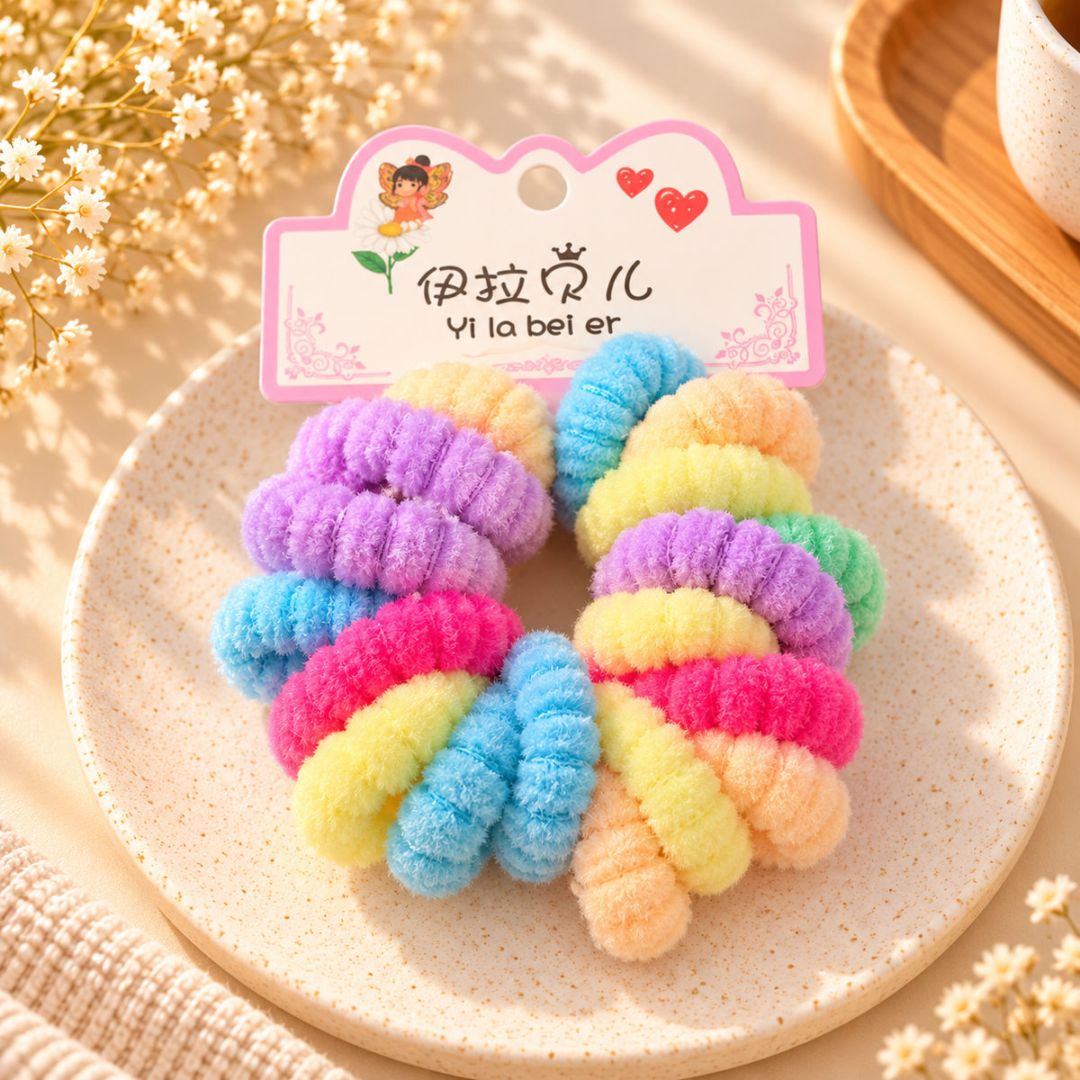 The99Jewel Cute Kids Hair Rubber Bands Set | 12 Pieces Soft Multicolour Mini Hair Ties
