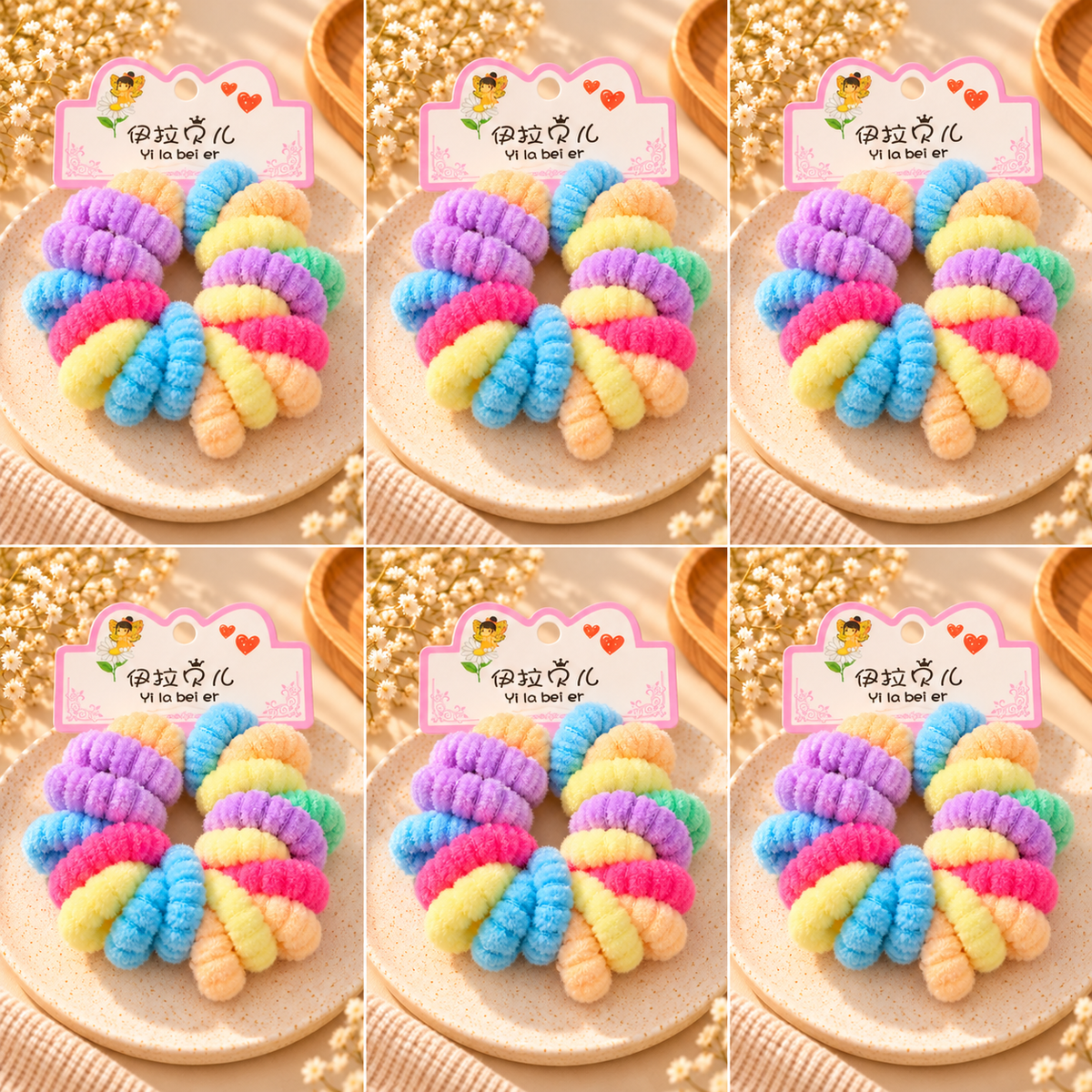 The99Jewel Cute Kids Hair Rubber Bands Set | 12 Pieces Soft Multicolour Mini Hair Ties