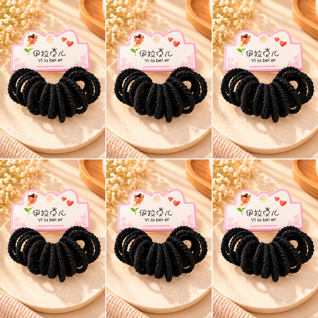 The99Jewel Playful Multicolour Rubber Bands for Kids | Soft Mini Hair Ties Set of 12