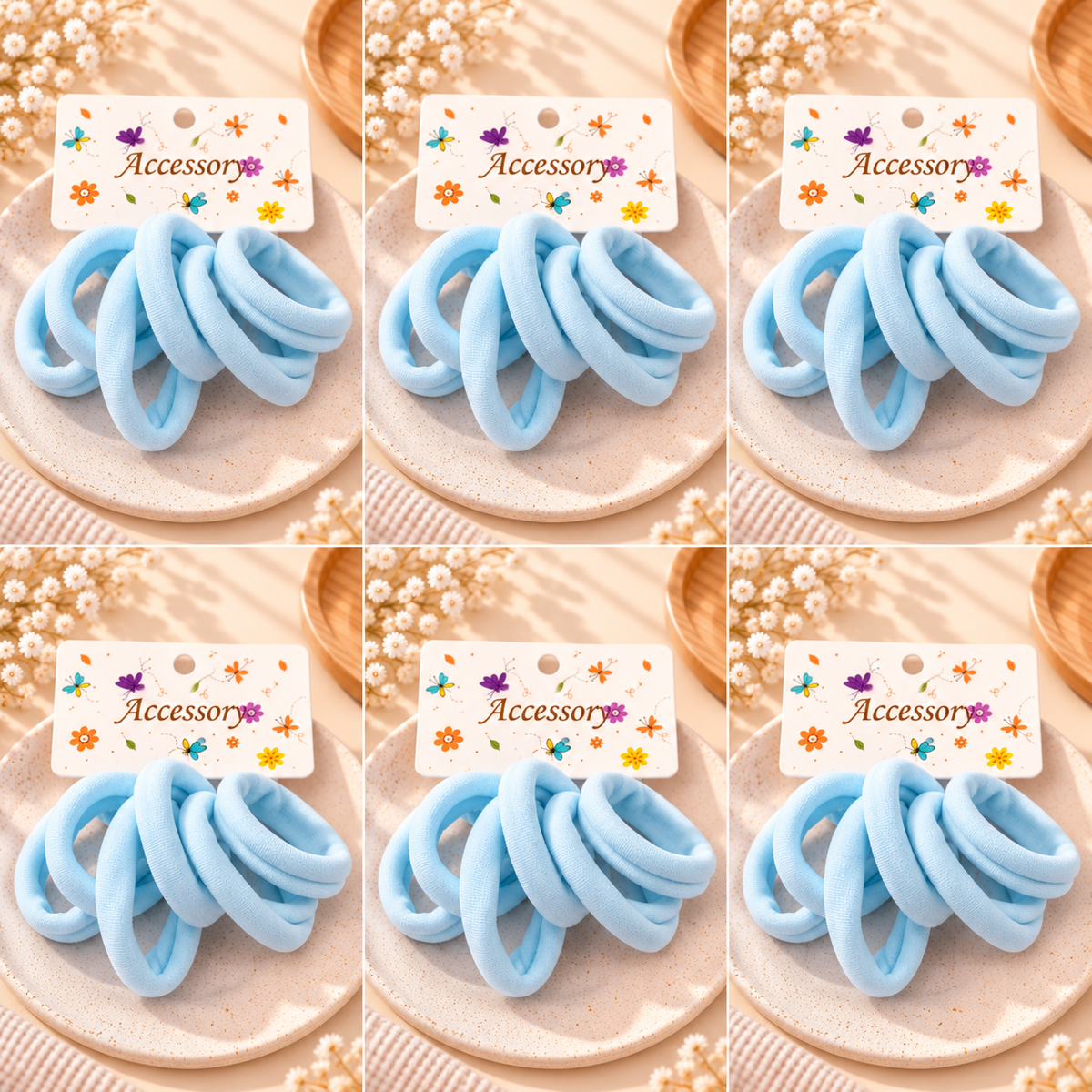 The99Jewel Soft Hair Bands Set of 6 | Comfortable Everyday Hair Accessories for Women & Girls