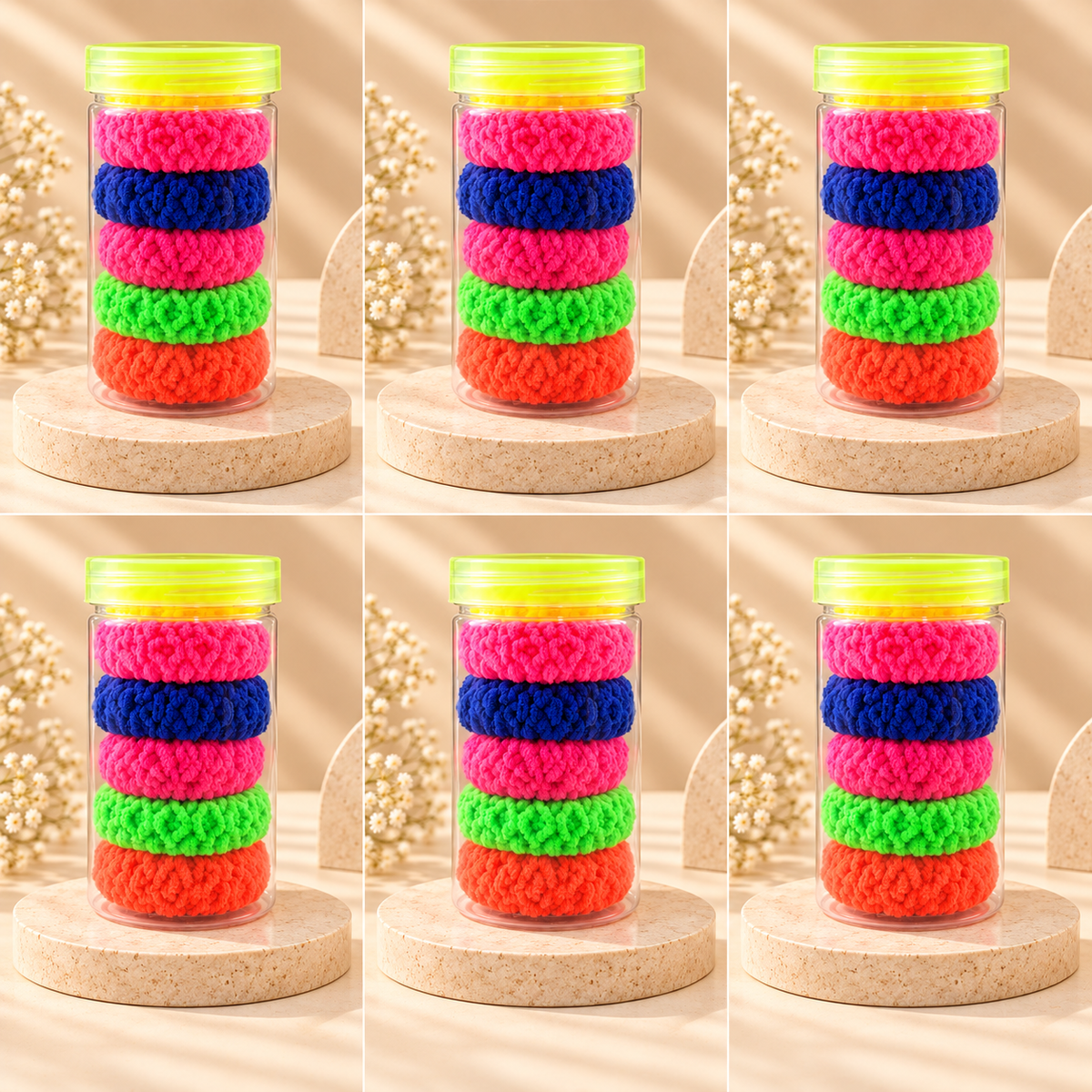 The99Jewel Soft Hair Bands Set of 6 | Comfortable Everyday Hair Accessories for Women & Girls