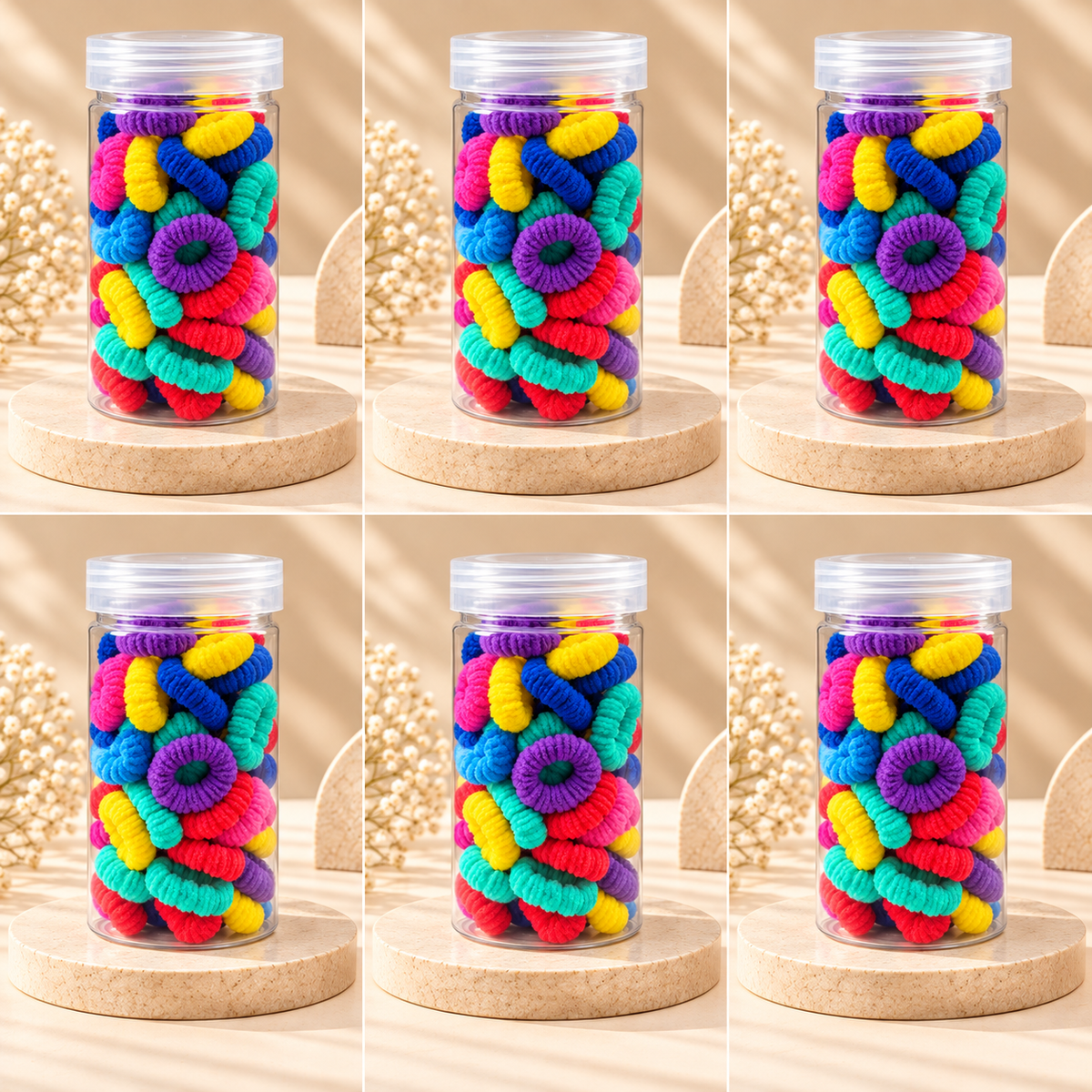 The99Jewel Playful Multicolour Rubber Bands for Kids | Soft Mini Hair Ties ( 50 pieces )