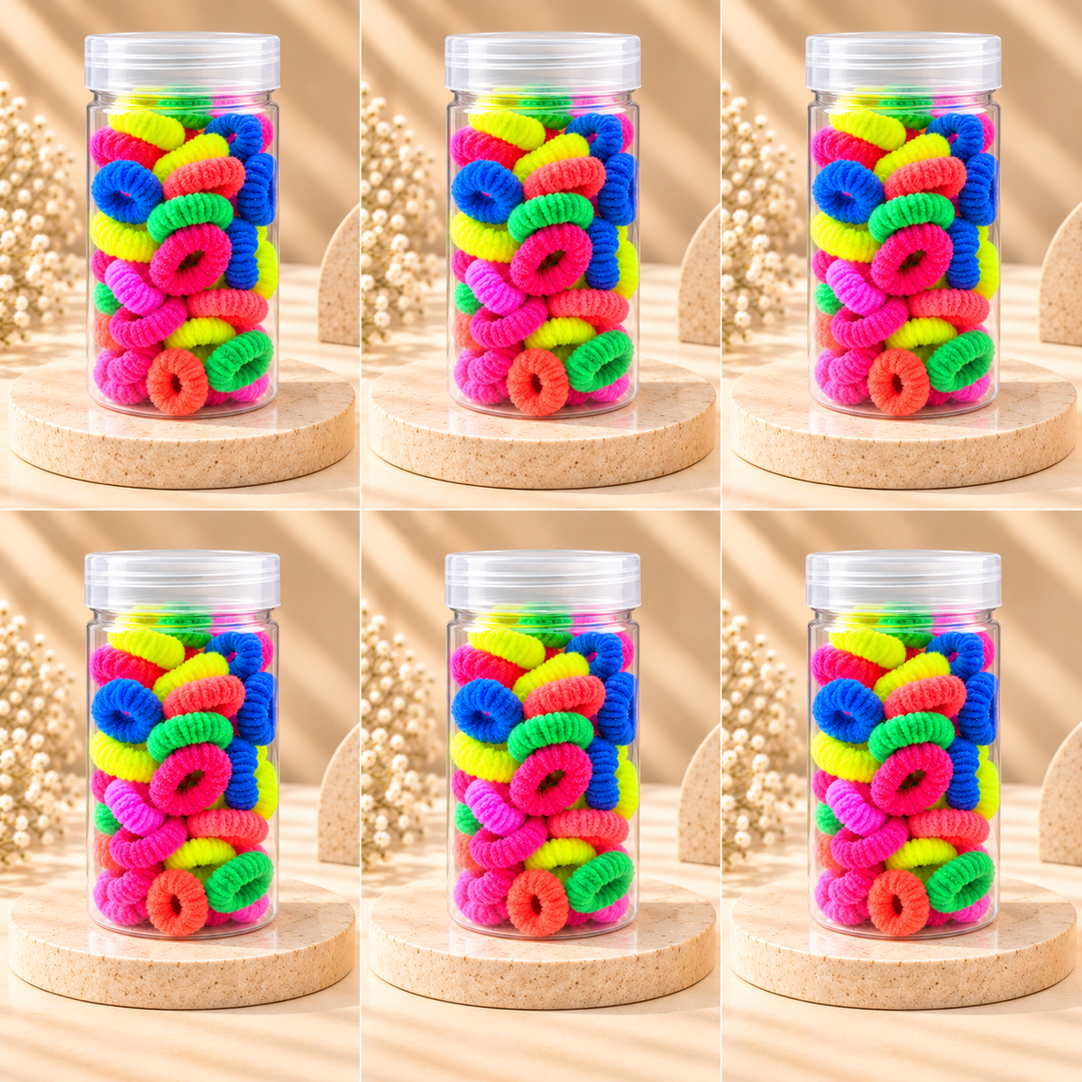 The99Jewel Playful Multicolour Rubber Bands for Kids | Soft Mini Hair Ties ( 50 pieces )