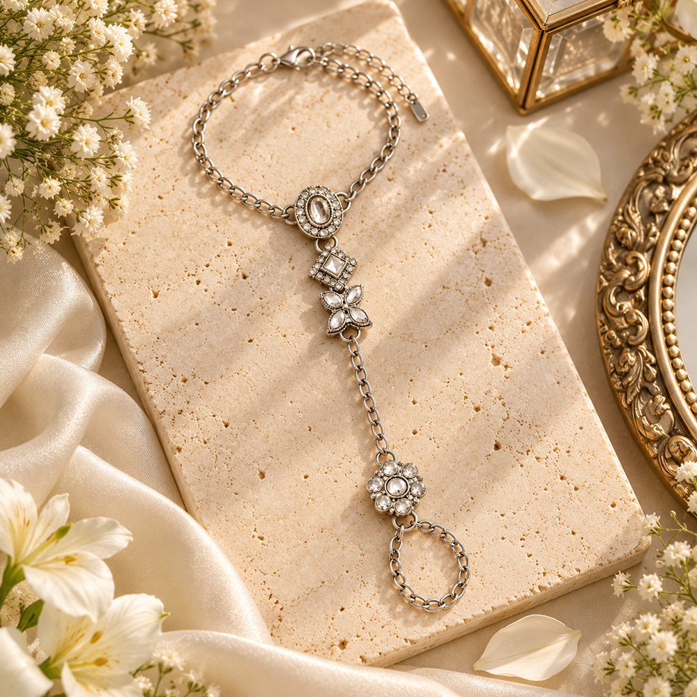 The99Jewel Bohemian Style Chin Anklet with Connected Toe Ring for Women Trendy Foot Jewellery