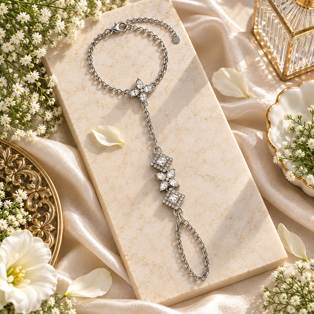 The99Jewel Bohemian Style Chin Anklet with Connected Toe Ring for Women Trendy Foot Jewellery
