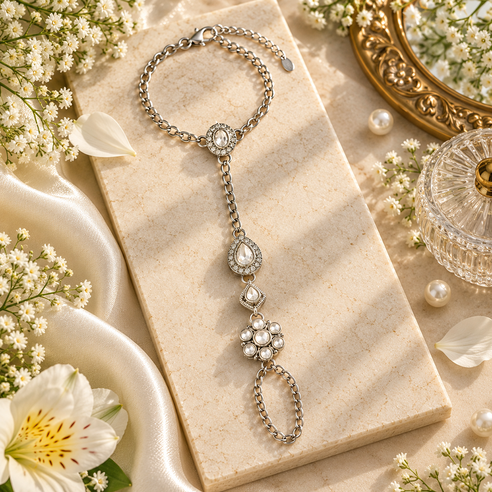 The99Jewel Bohemian Style Chin Anklet with Connected Toe Ring for Women Trendy Foot Jewellery