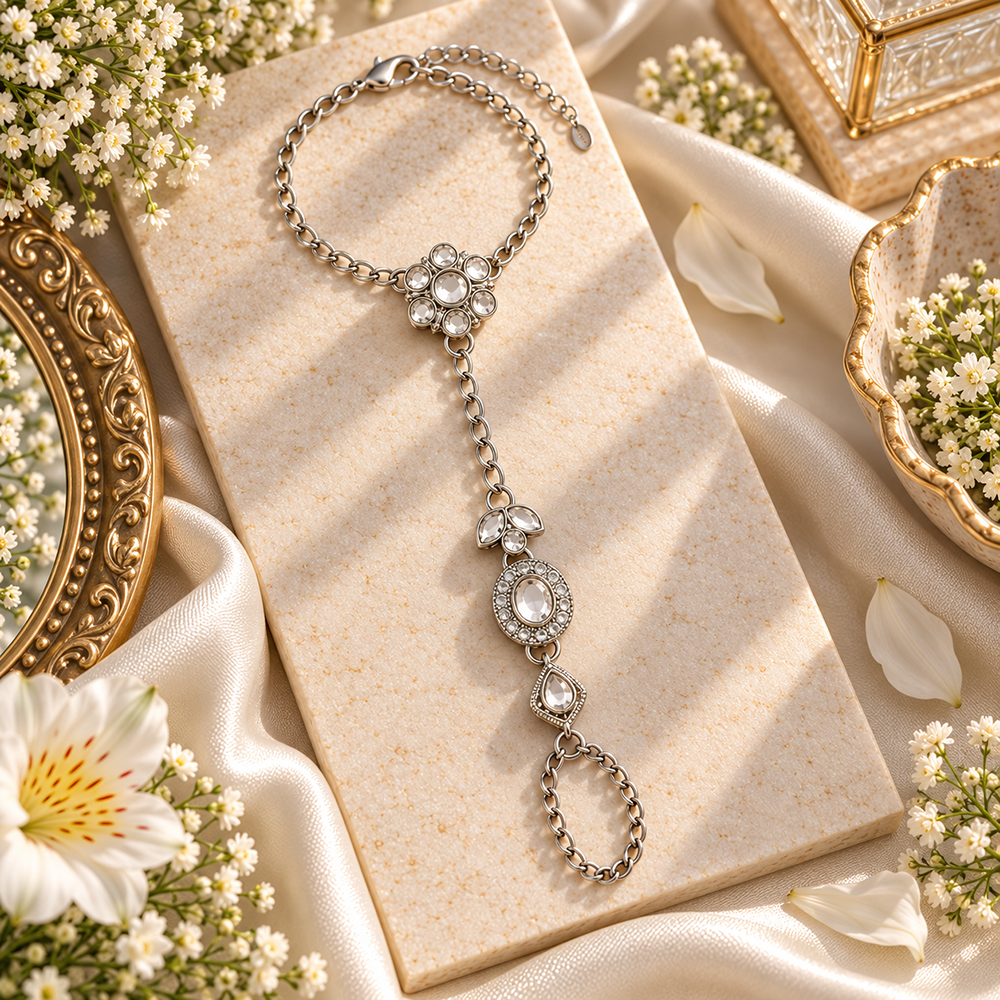 The99Jewel Bohemian Style Chin Anklet with Connected Toe Ring for Women Trendy Foot Jewellery