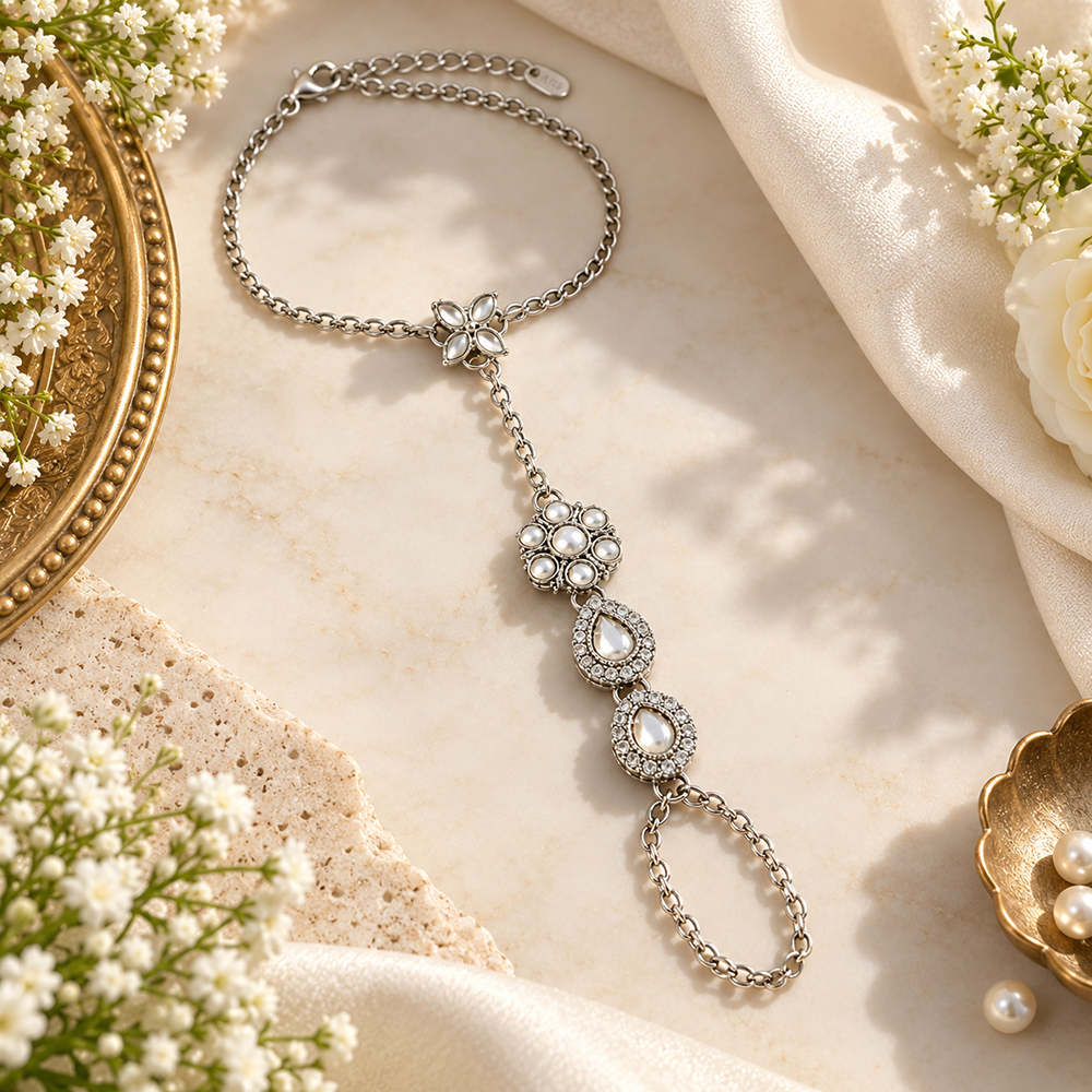 The99Jewel Bohemian Style Chin Anklet with Connected Toe Ring for Women Trendy Foot Jewellery