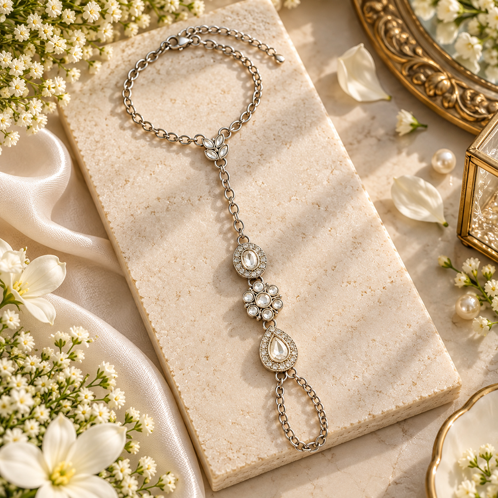 The99Jewel Bohemian Style Chin Anklet with Connected Toe Ring for Women Trendy Foot Jewellery