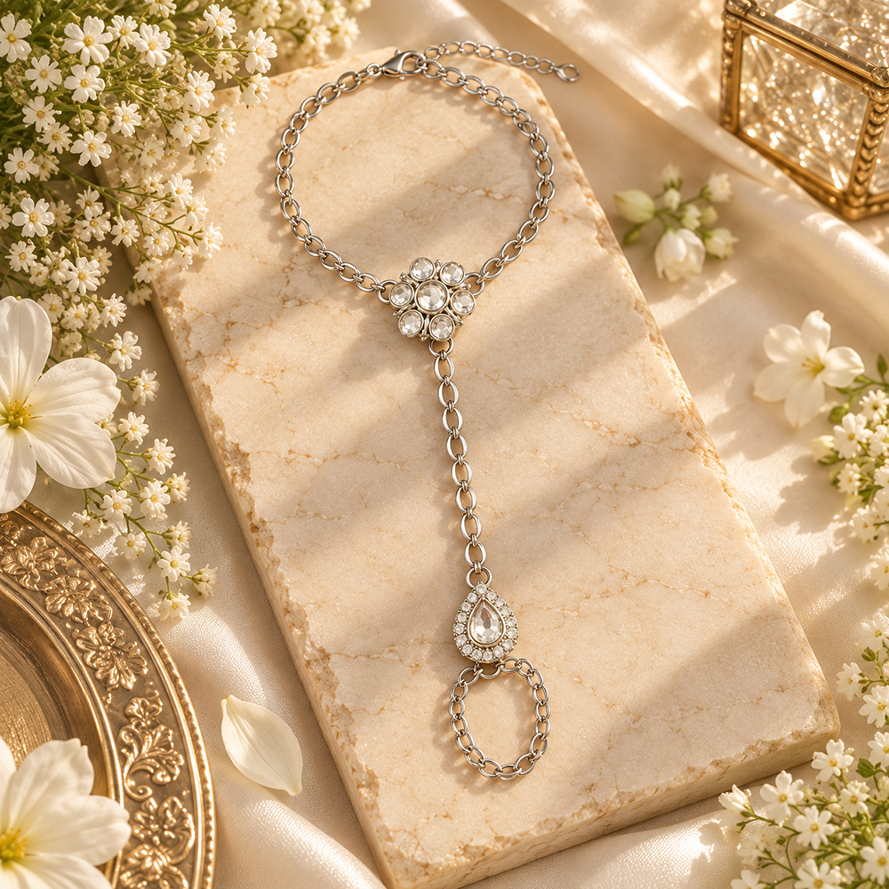 The99Jewel Bohemian Style Chin Anklet with Connected Toe Ring for Women Trendy Foot Jewellery