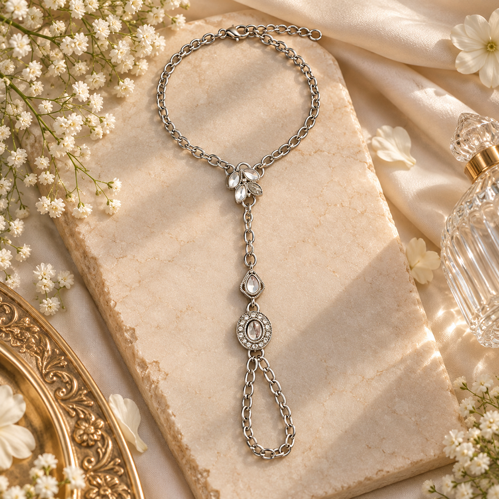 The99Jewel Bohemian Style Chin Anklet with Connected Toe Ring for Women Trendy Foot Jewellery