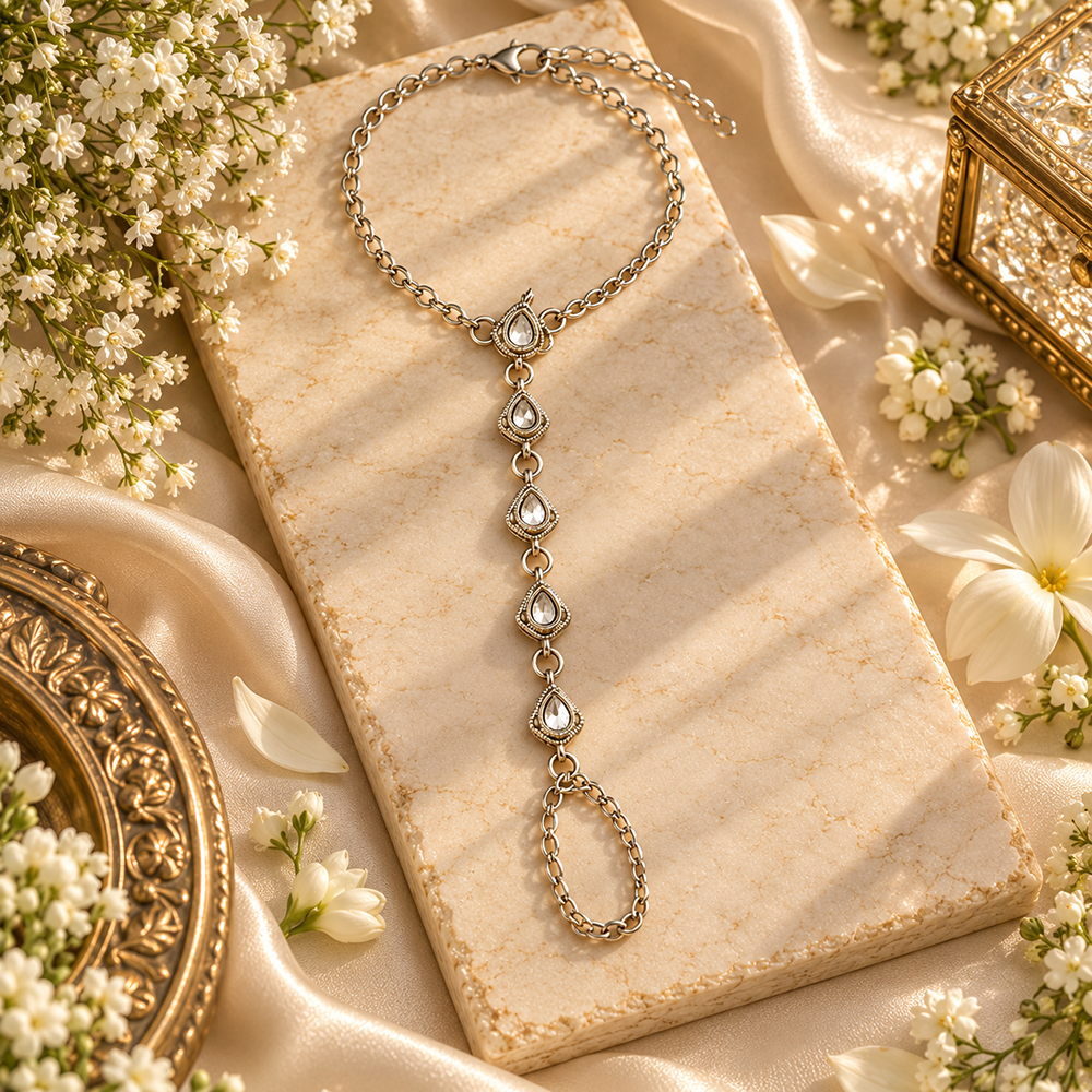 The99Jewel Bohemian Style Chin Anklet with Connected Toe Ring for Women Trendy Foot Jewellery