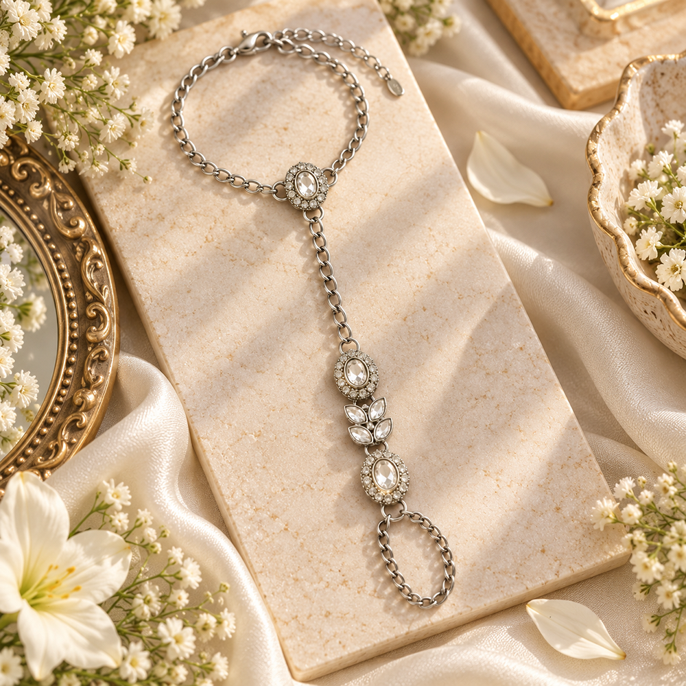 The99Jewel Bohemian Style Chin Anklet with Connected Toe Ring for Women Trendy Foot Jewellery