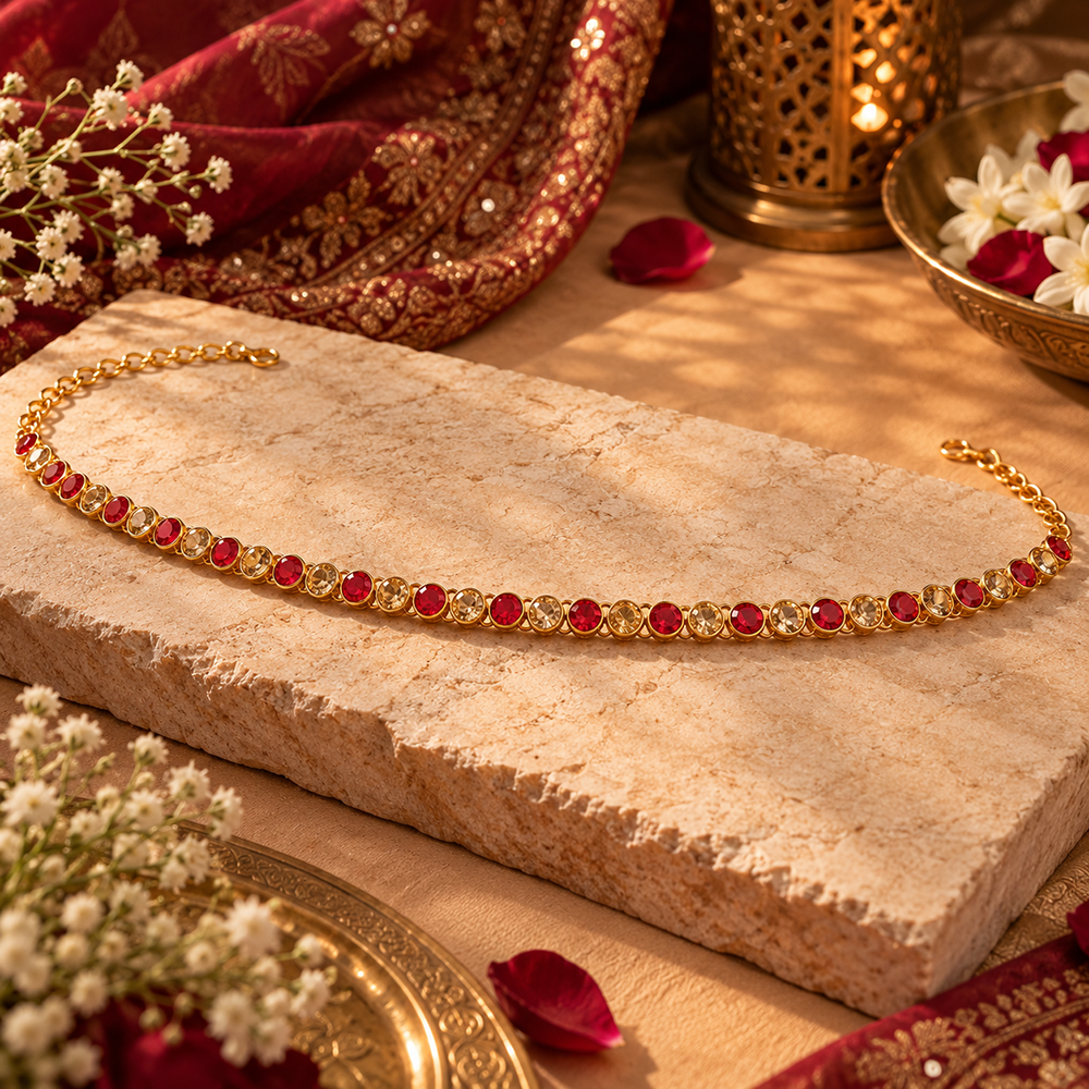 The99Jewel Elegant Austrian Stone Gold Plated Designer Kamarbandh | Ethnic Waist Chain for Women