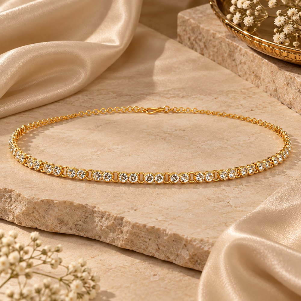 The99Jewel Elegant Austrian Stone Gold Plated Designer Kamarbandh | Ethnic Waist Chain for Women