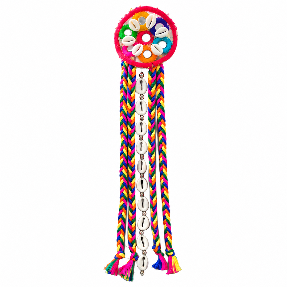 The99Jewel Handcrafted Multi-Color Navratri Hair Choti / Braid Paranda Mirror And Shell Work For Women & Girls