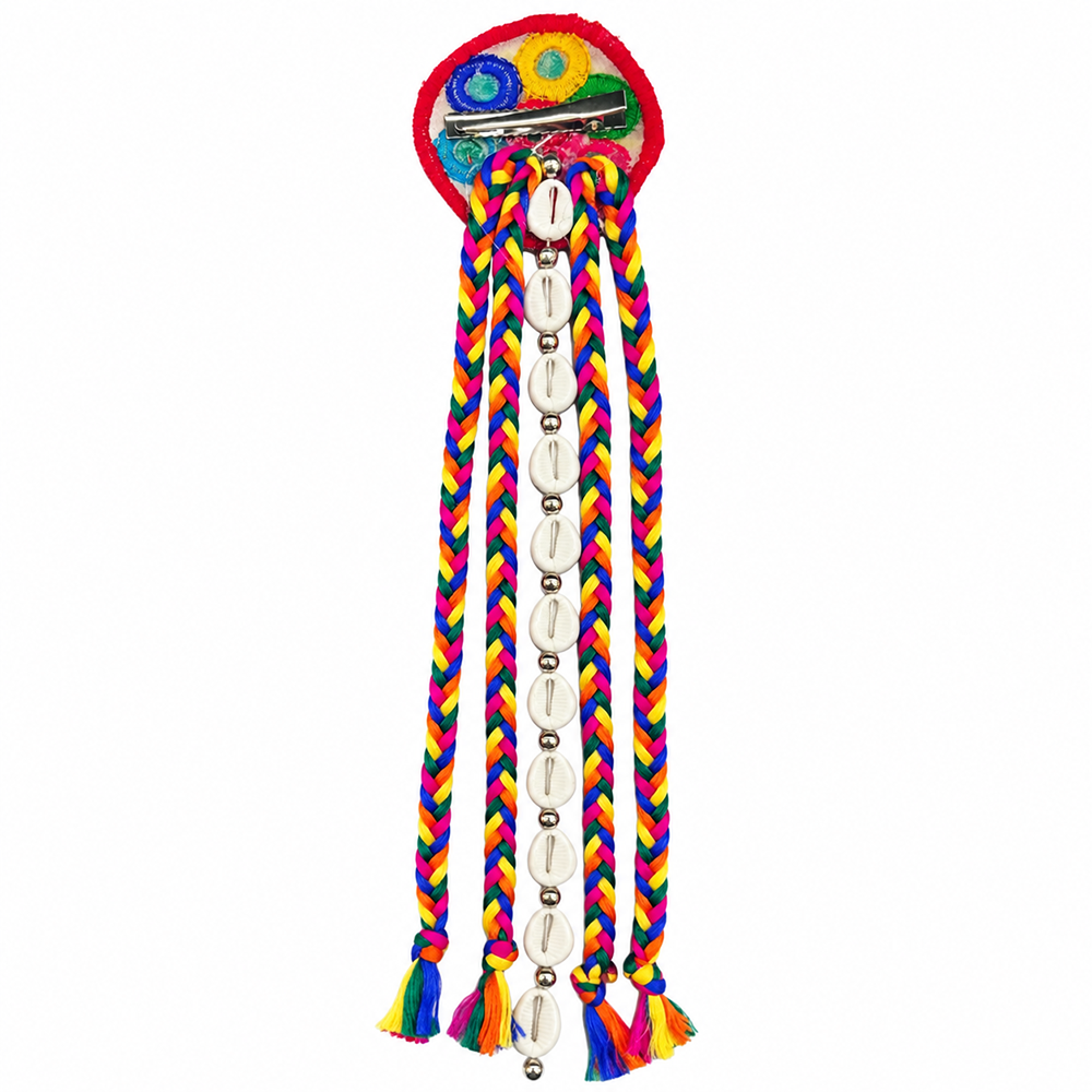 The99Jewel Handcrafted Multi-Color Navratri Hair Choti / Braid Paranda Mirror And Shell Work For Women & Girls