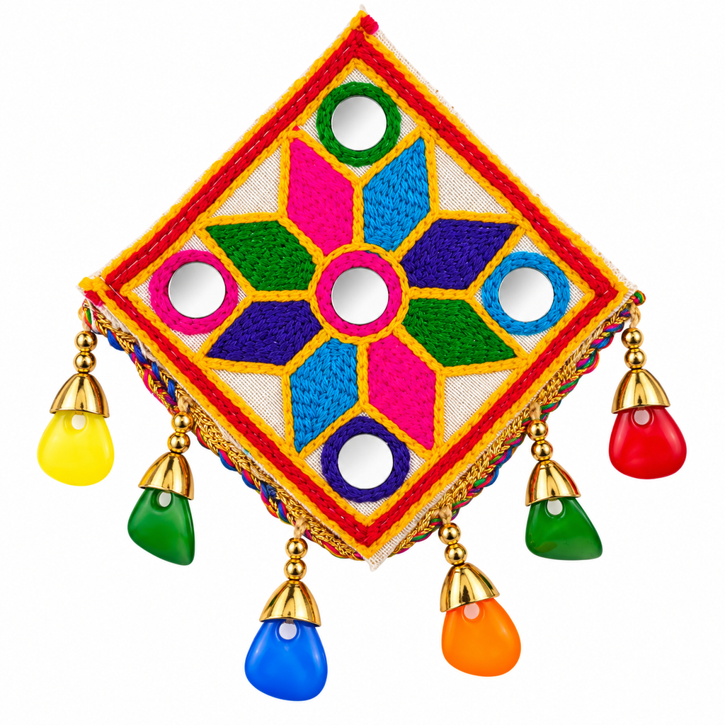 The99Jewel Garba Special Colourful Mirror & Charm Hair Clip for Women