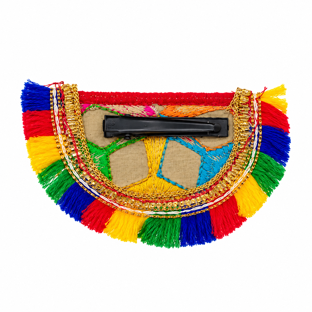 The99Jewel Garba Special Colourful Mirror & Colorful Tassel Hair Clip for Women