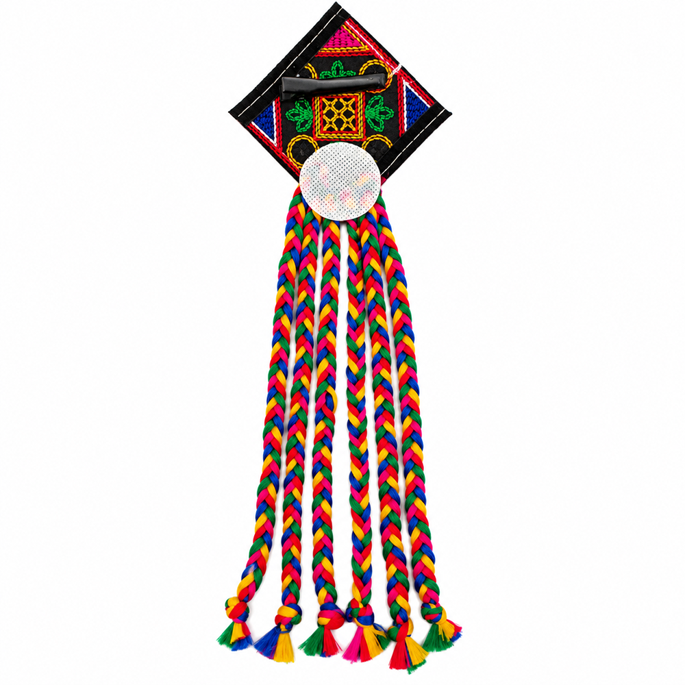 The99Jewel Handcrafted Multi-Color Navratri Hair Choti / Braid Paranda Mirror And Shell Work For Women & Girls