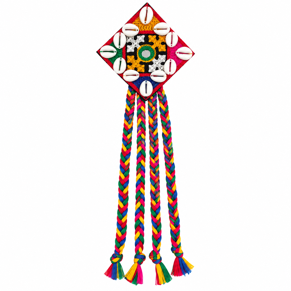 The99Jewel Handcrafted Multi-Color Navratri Hair Choti / Braid Paranda Mirror And Shell Work For Women & Girls