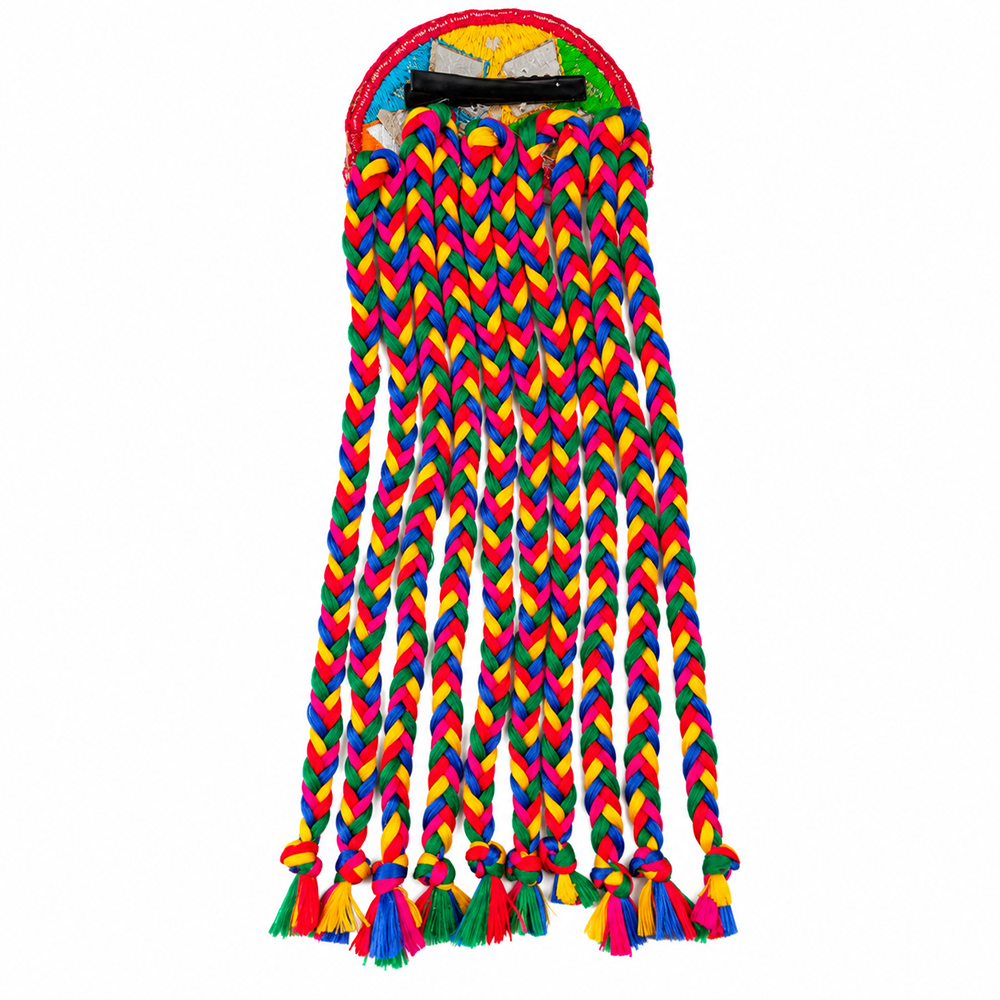 The99Jewel Handcrafted Multi-Color Navratri Hair Choti / Braid Paranda Mirror And Shell Work For Women & Girls