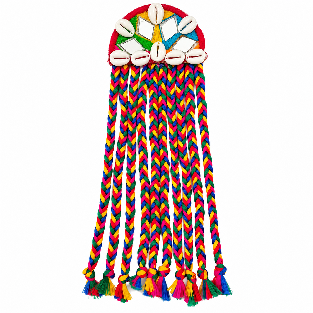 The99Jewel Handcrafted Multi-Color Navratri Hair Choti / Braid Paranda Mirror And Shell Work For Women & Girls