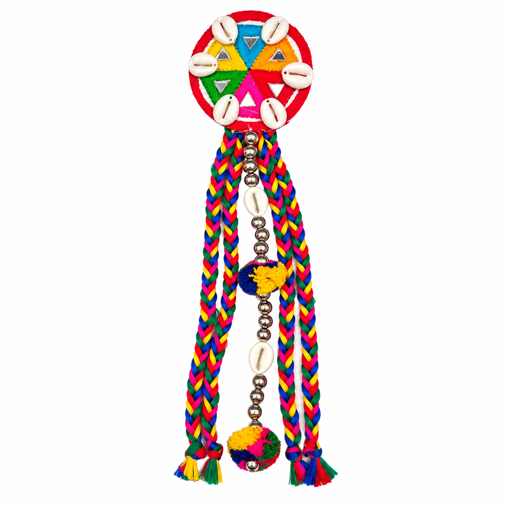 The99Jewel Handcrafted Multi-Color Hair Choti / Braid Paranda Mirror And Shell Work For Women & Girls