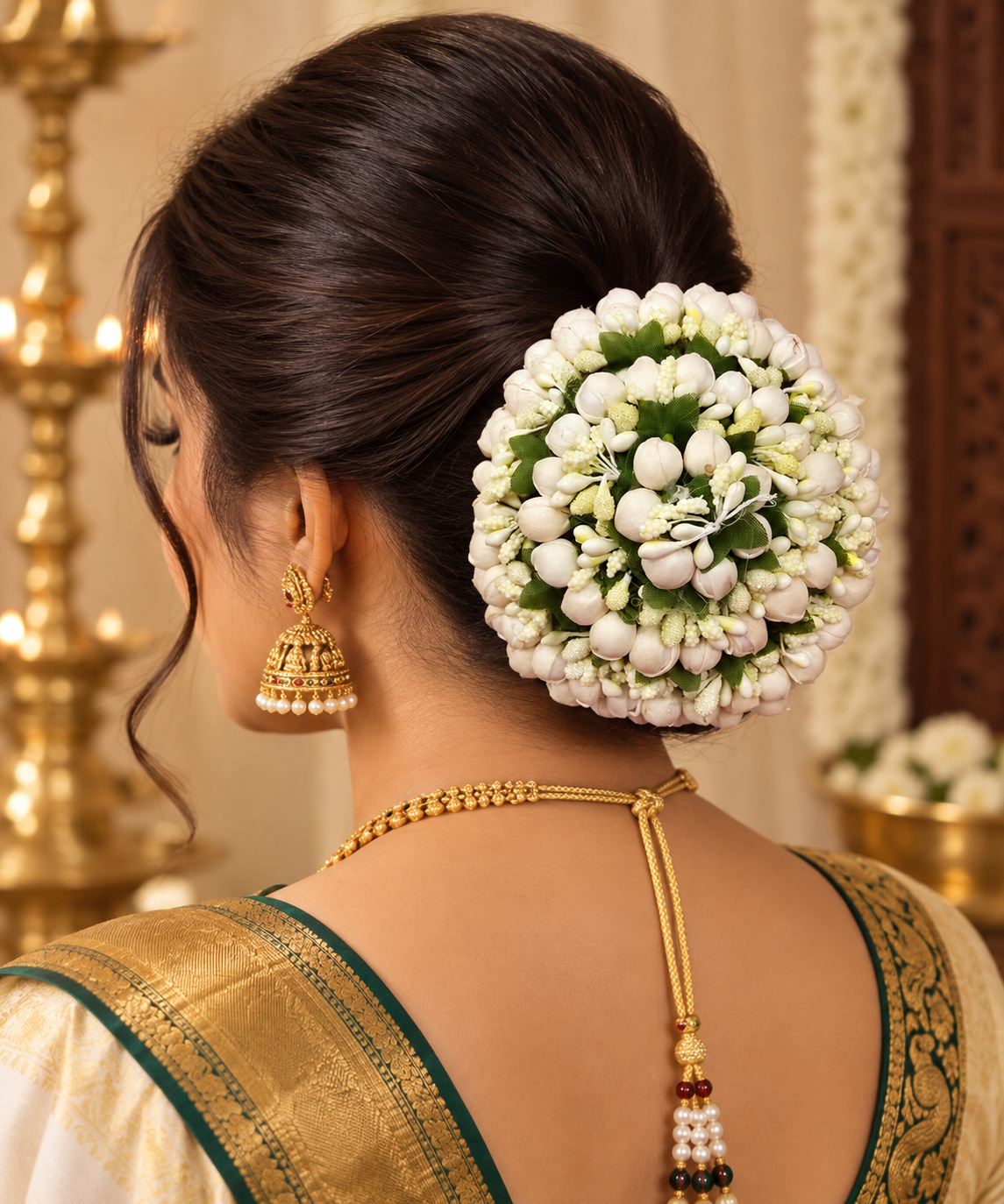 The99Jewel Mogra Artificial Floral Bun Hair Accessory For Women