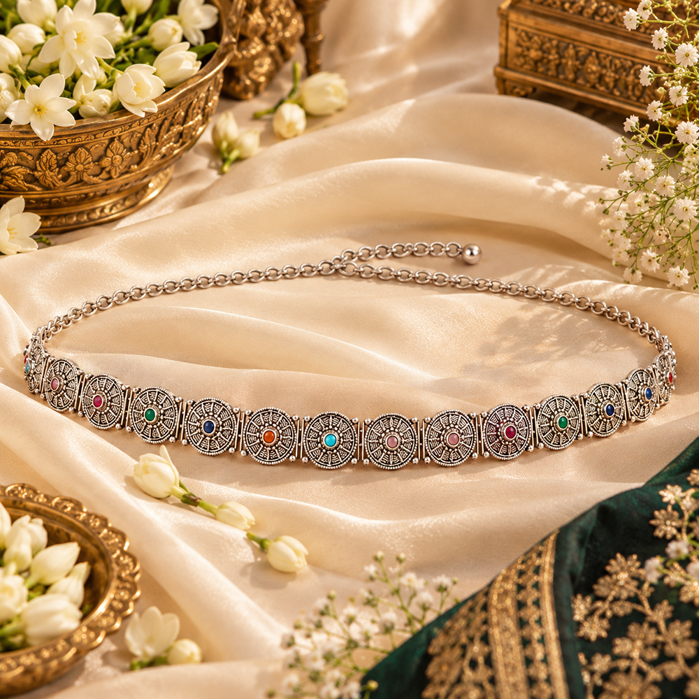 The99Jewel Beautiful Oxidised Plated Waist Band for Women | Stylish Ethnic Kamarband Jewellery