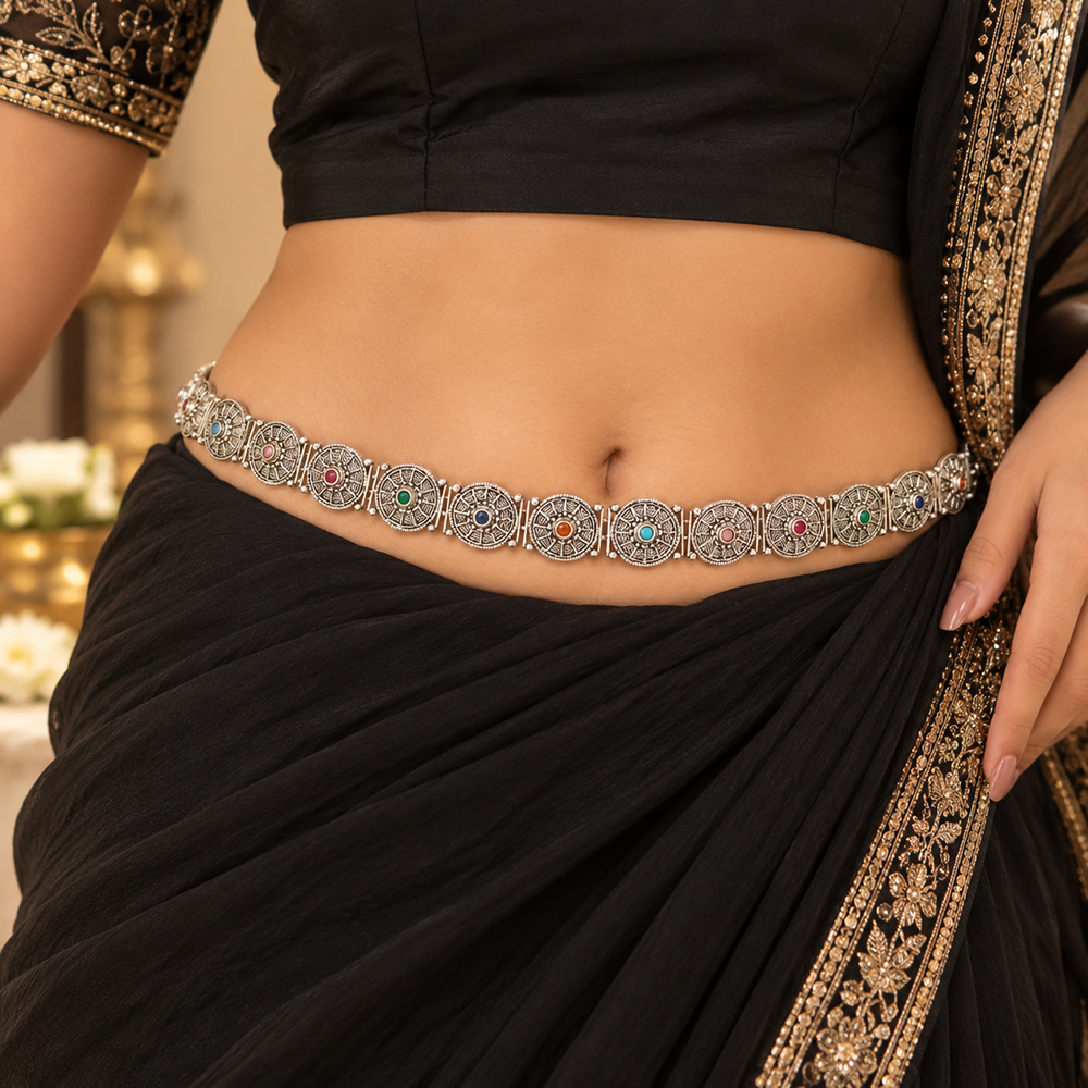 The99Jewel Beautiful Oxidised Plated Waist Band for Women | Stylish Ethnic Kamarband Jewellery