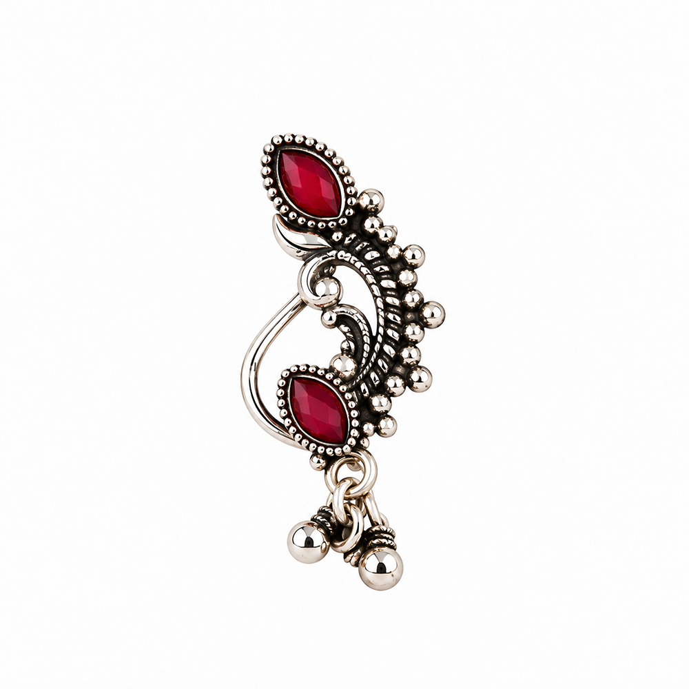 The99Jewel Traditional Designer Nose Pin | Oxidised Plated Ethnic Jewellery for Women