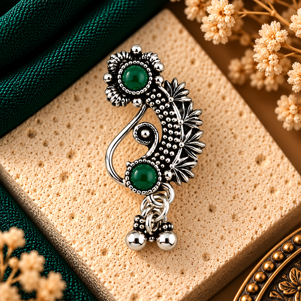 The99Jewel Designer Oxidised Nose Pin for Women | Elegant Ethnic Fashion Accessory