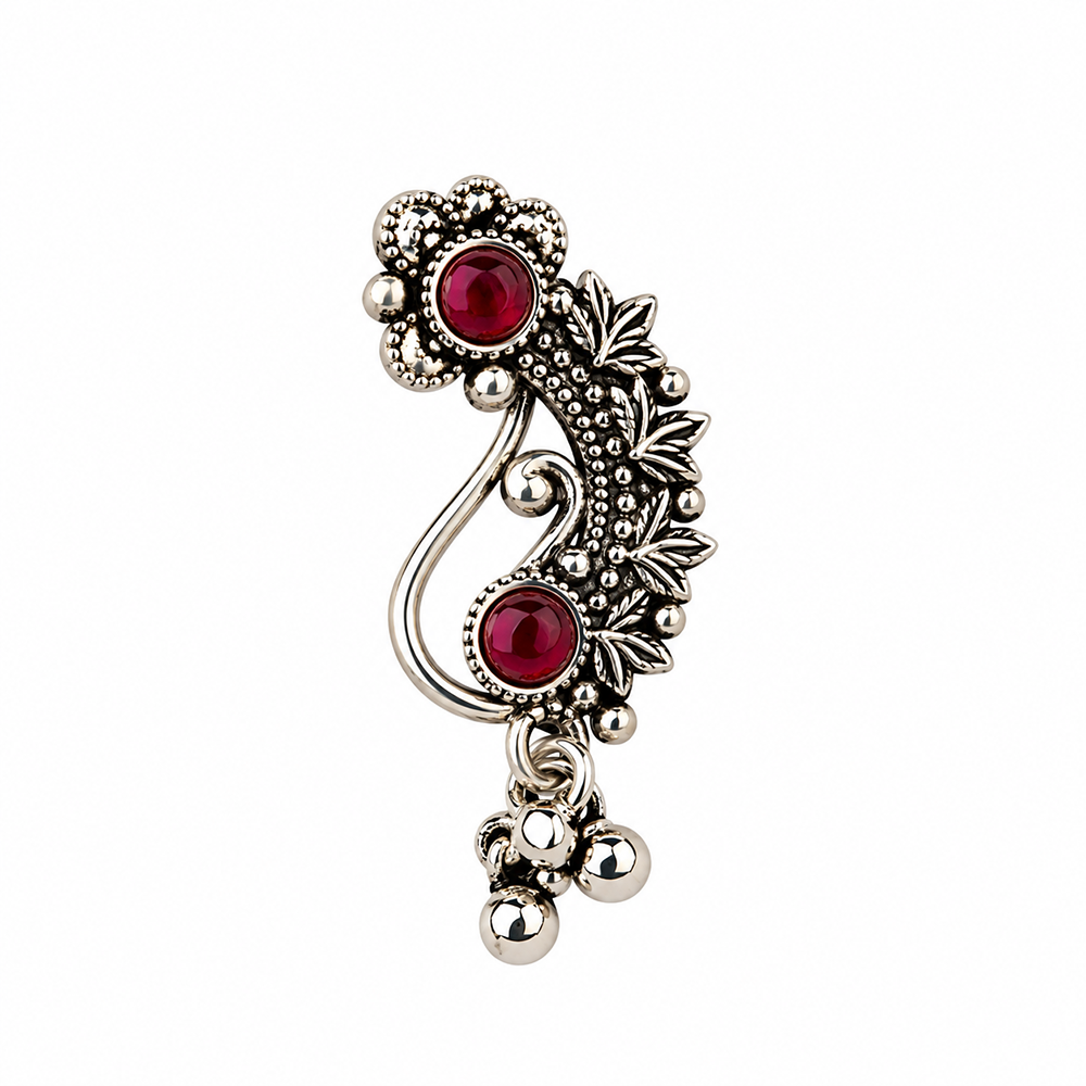 The99Jewel Designer Oxidised Nose Pin for Women | Elegant Ethnic Fashion Accessory