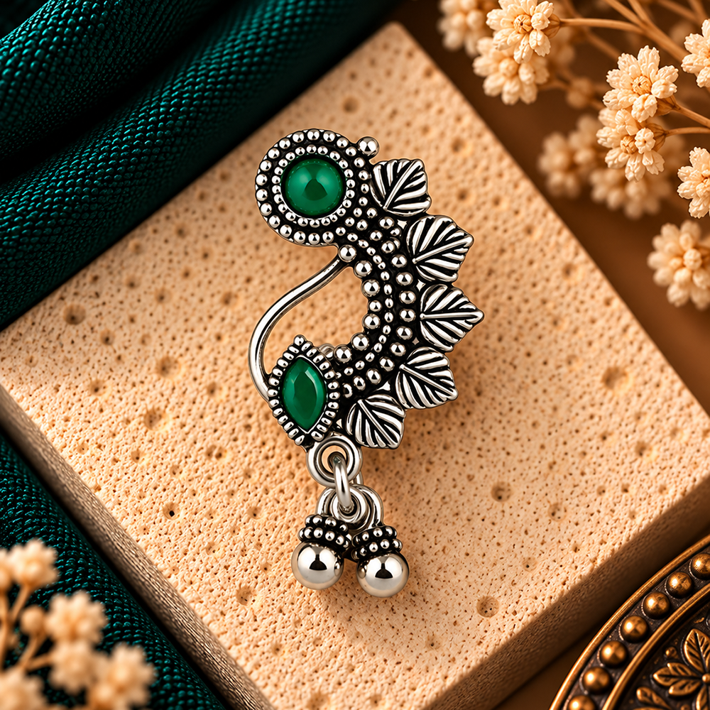 The99Jewel Designer Oxidised Nose Pin for Women | Elegant Ethnic Fashion Accessory