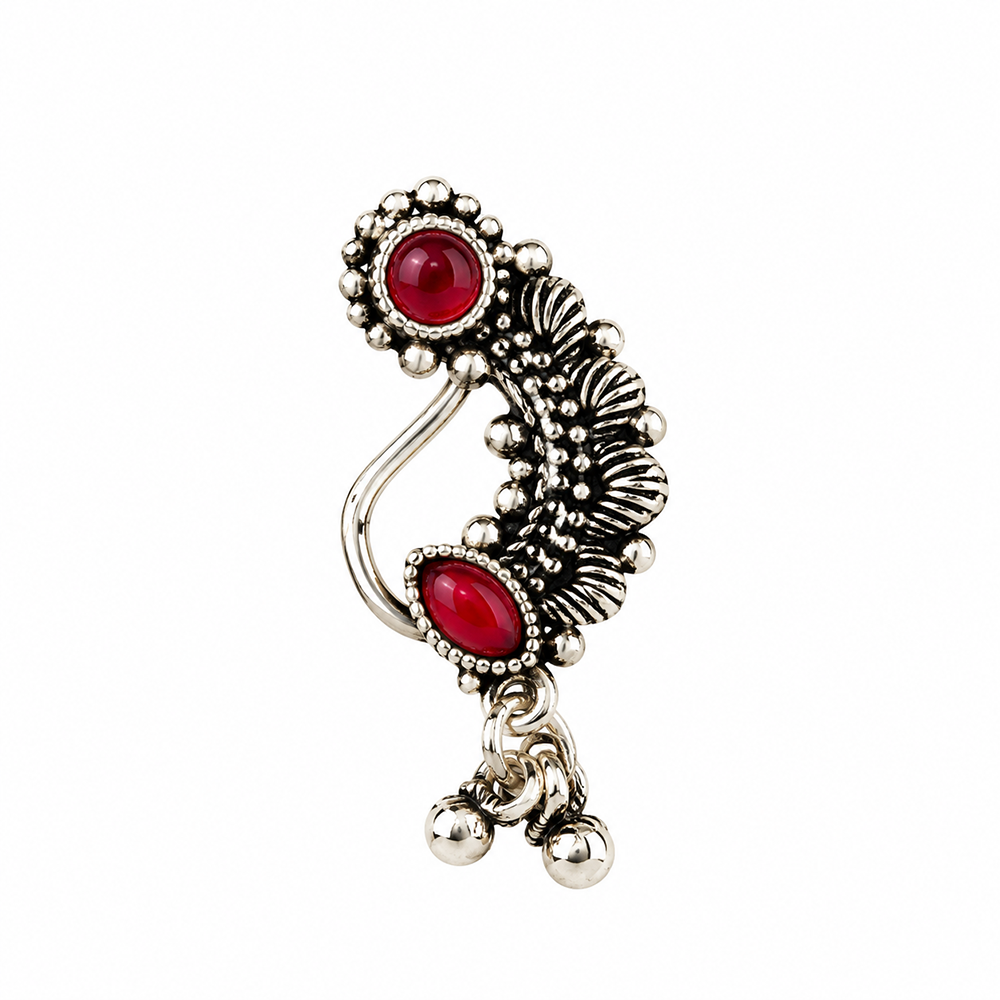 The99Jewel Designer Oxidised Nose Pin for Women | Elegant Ethnic Fashion Accessory