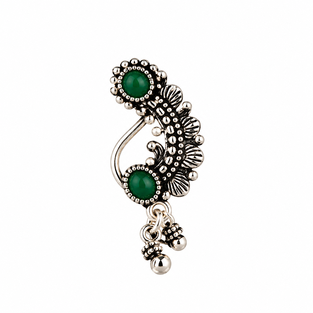 The99Jewel Graceful Oxidised Nose Pin | Trendy Traditional Jewellery for Women & Girls