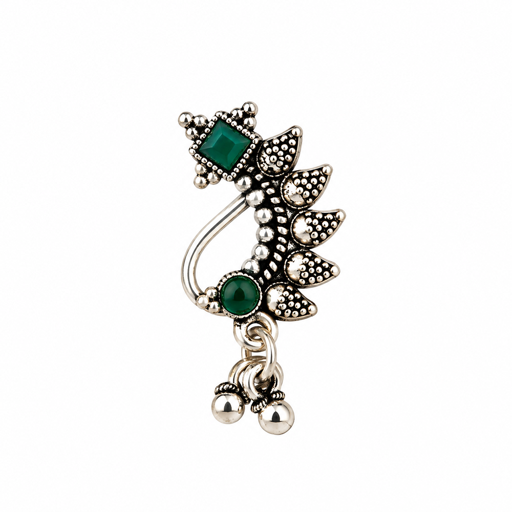 The99Jewel Graceful Oxidised Nose Pin | Trendy Traditional Jewellery for Women & Girls